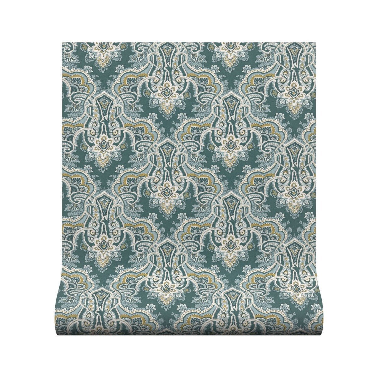 Kashmir Wallpaper - Teal - Warner House - Premier Wallcovering