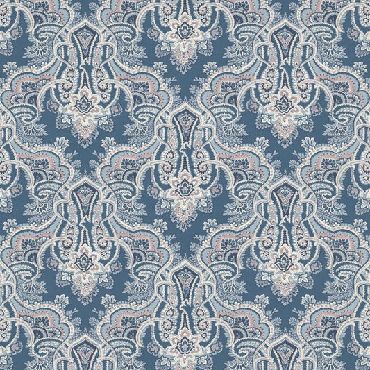 Kashmir Wallpaper - Blue - Warner House - Premier Wallcovering