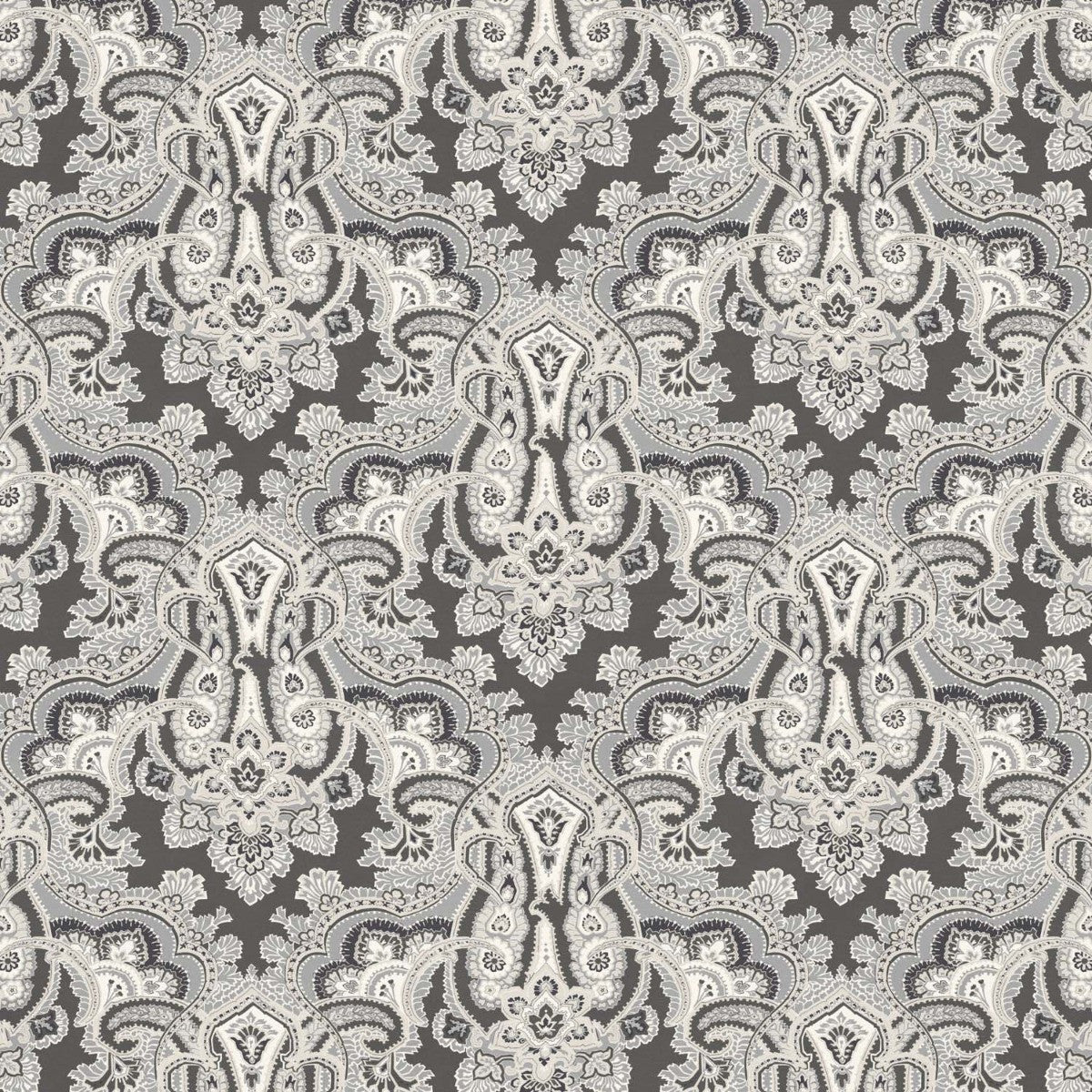 Kashmir Wallpaper - Charcoal - Warner House - Premier Wallcovering