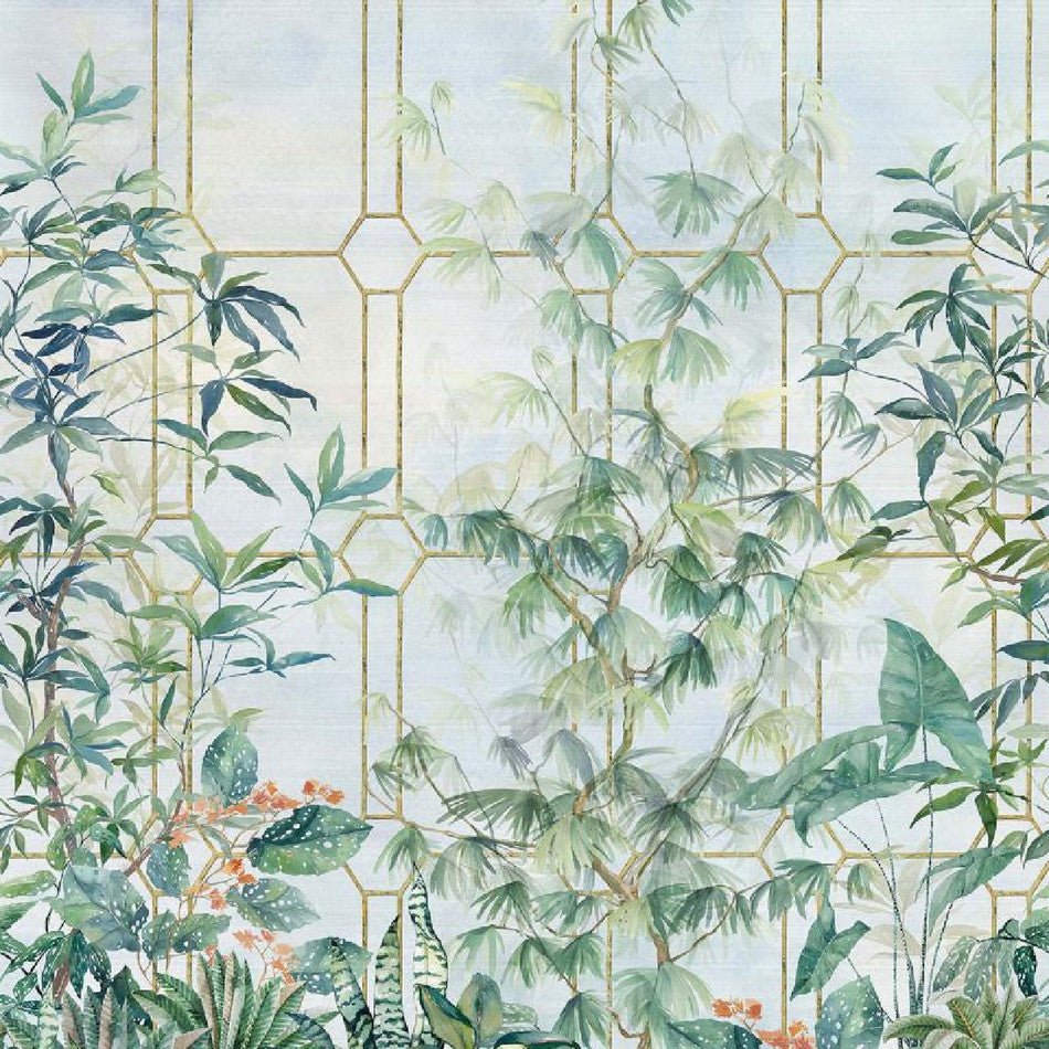 Katsura Wallpaper - Leaf Green - Osborne & Little - W7611-02 - Premier Wallcovering