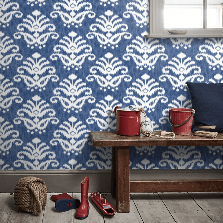 Keaton Wallpaper - Navy - A Street Prints - FD26329 - Premier Wallcovering