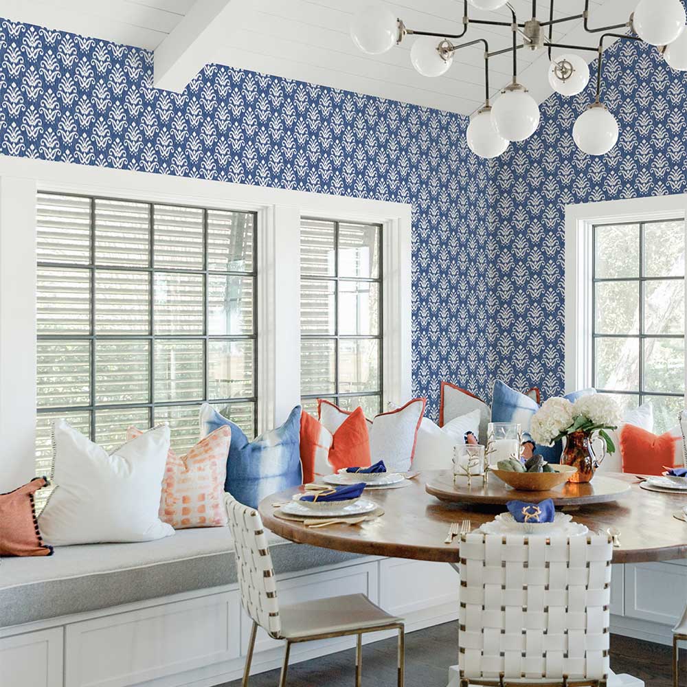 Keaton Wallpaper - Navy - A Street Prints - FD26329 - Premier Wallcovering