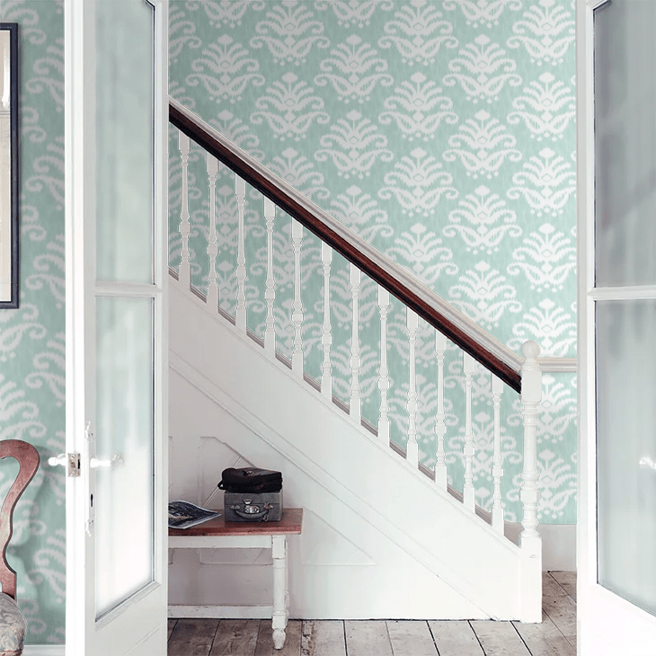 Keaton Wallpaper - Aqua - A Street Prints - FD26327 - Premier Wallcovering