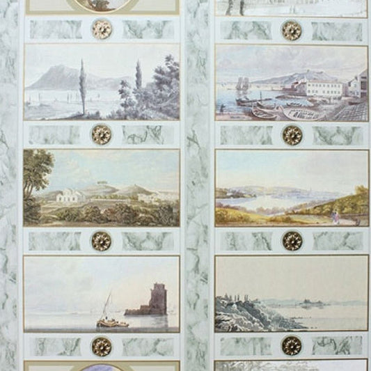 Keightley's Folio Wallpaper - Multi / Grey - Nina Campbell - NCW4200-02 - Premier Wallcovering