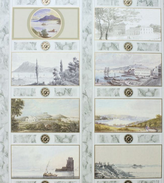 Keightley's Folio Wallpaper - Multi / Grey - Nina Campbell - NCW4200 - 02 - Premier Wallcovering