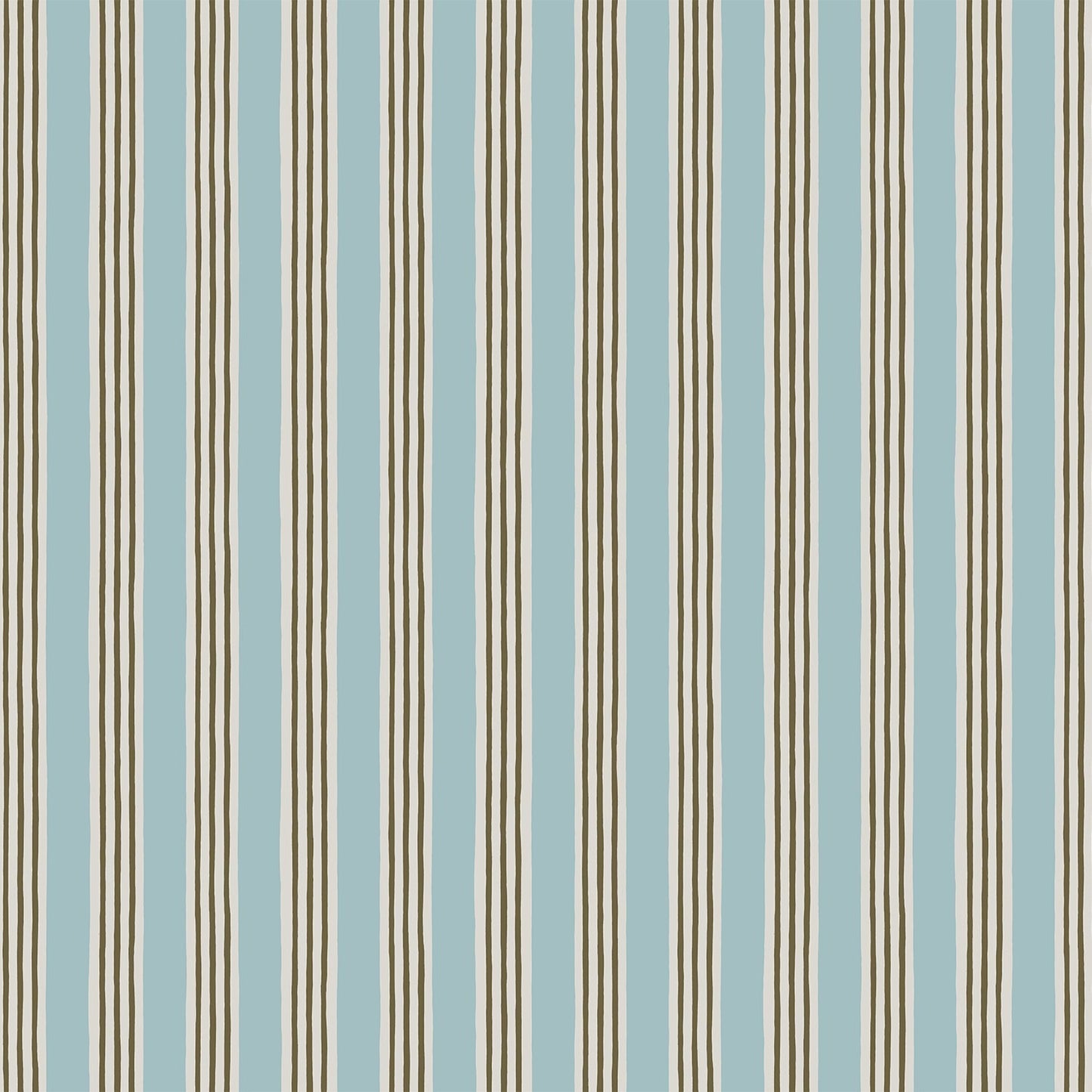 Kemble Stripe Wallpaper - Spruce, Cobber and Dew - Josephine Munsey - KEM-051-049-062 - Premier Wallcovering