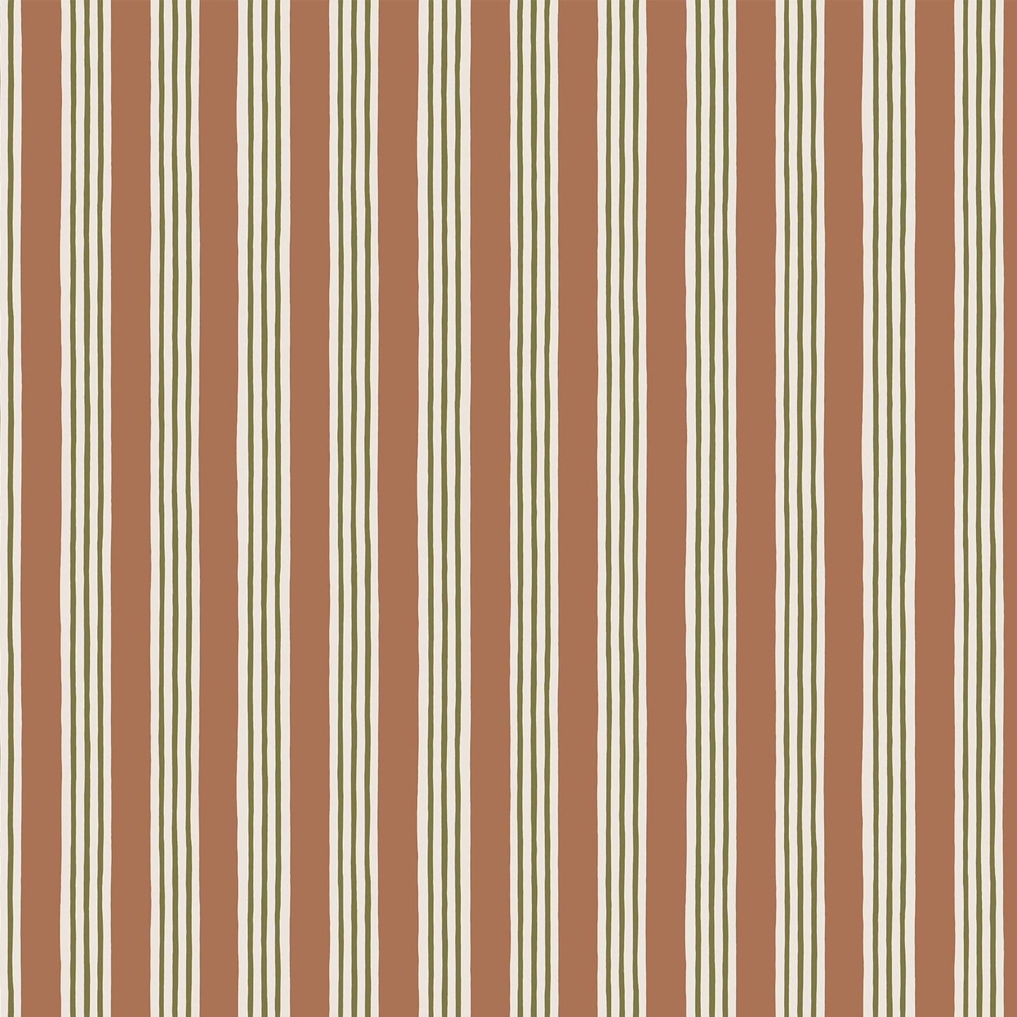 Kemble Stripe Wallpaper - Trixie, Sunday Clay and Quartz - Josephine Munsey - KEM-032-055-056 - Premier Wallcovering