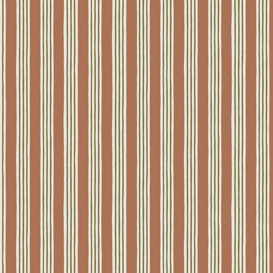 Kemble Stripe Wallpaper - Trixie, Sunday Clay and Quartz - Josephine Munsey - KEM-032-055-056 - Premier Wallcovering