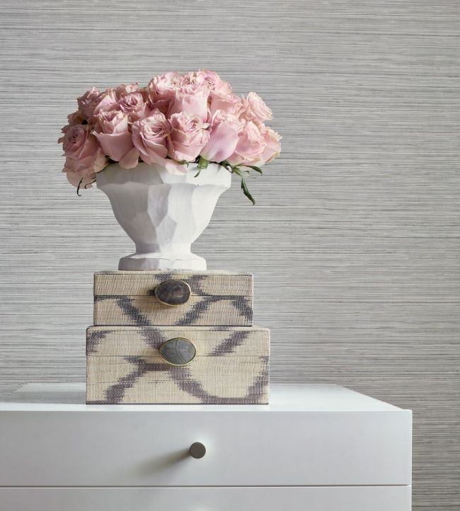 Kendari Grass Wallpaper - Putty - Thibaut - T295 - Premier Wallcovering