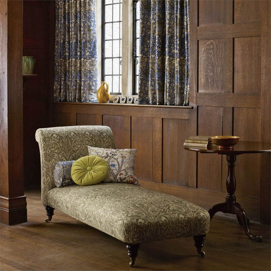 Kennet Fabric - Indigo/Gold - Morris & Co - 220322 - Premier Wallcovering