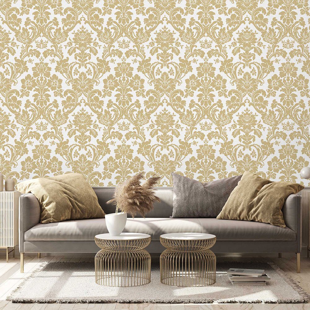 Kensington Wallpaper - Gold - Timothy Wilman - TW2445 - Premier Wallcovering