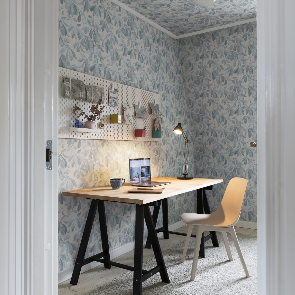 Kersti Wallpaper - Soft Blue - Sandberg - S10145 - Premier Wallcovering