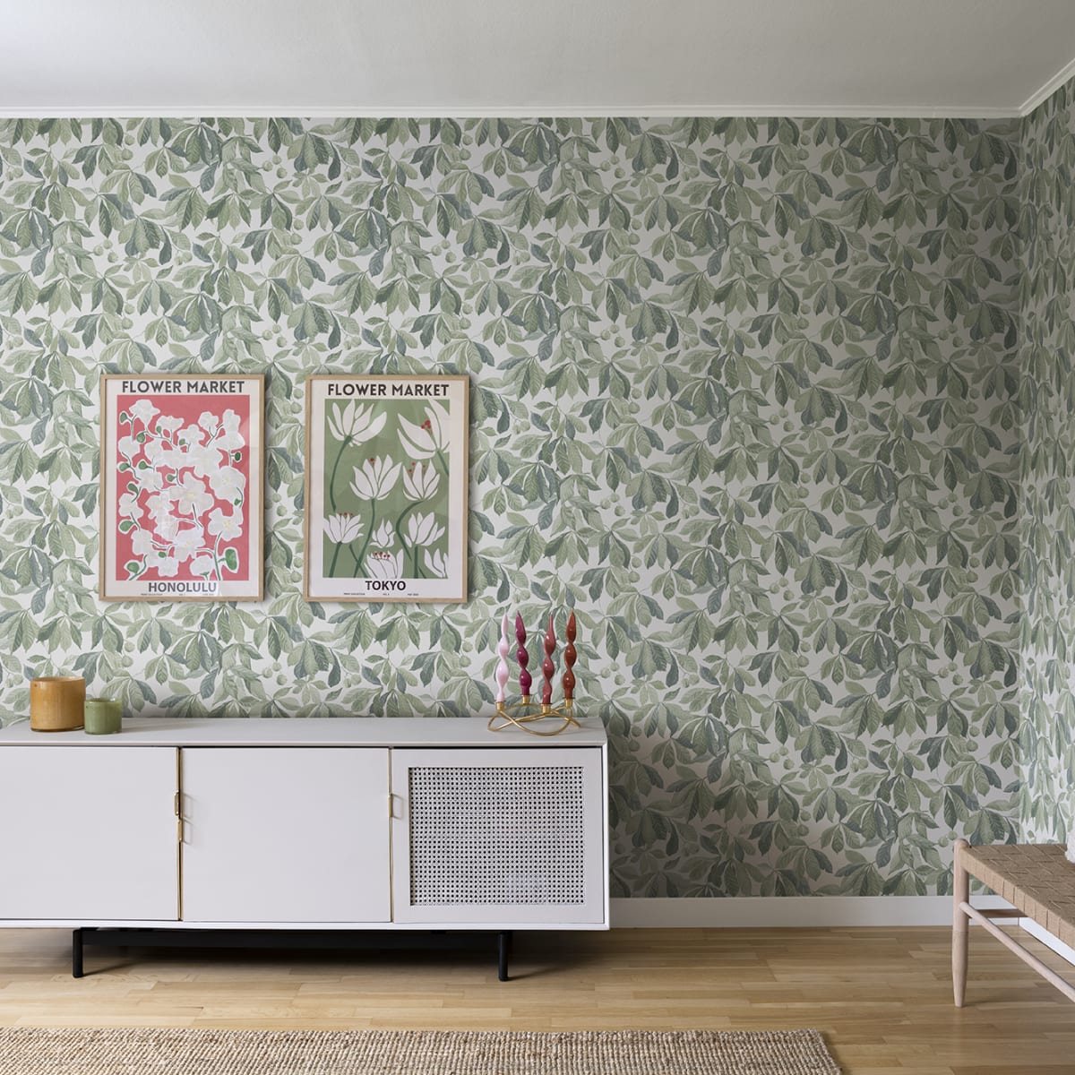 Kersti Wallpaper - Spring Green - Sandberg - S10144 - Premier Wallcovering