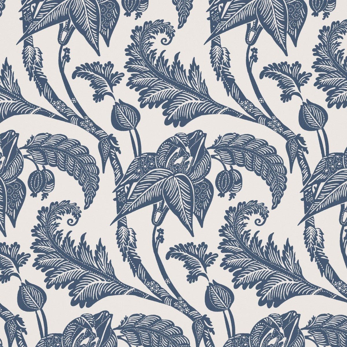 Kew Wallpaper - Navy - Warner House - Premier Wallcovering
