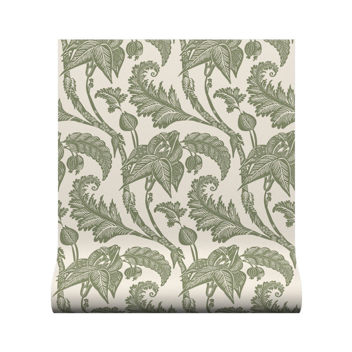 Kew Wallpaper - Olive - Warner House - Premier Wallcovering