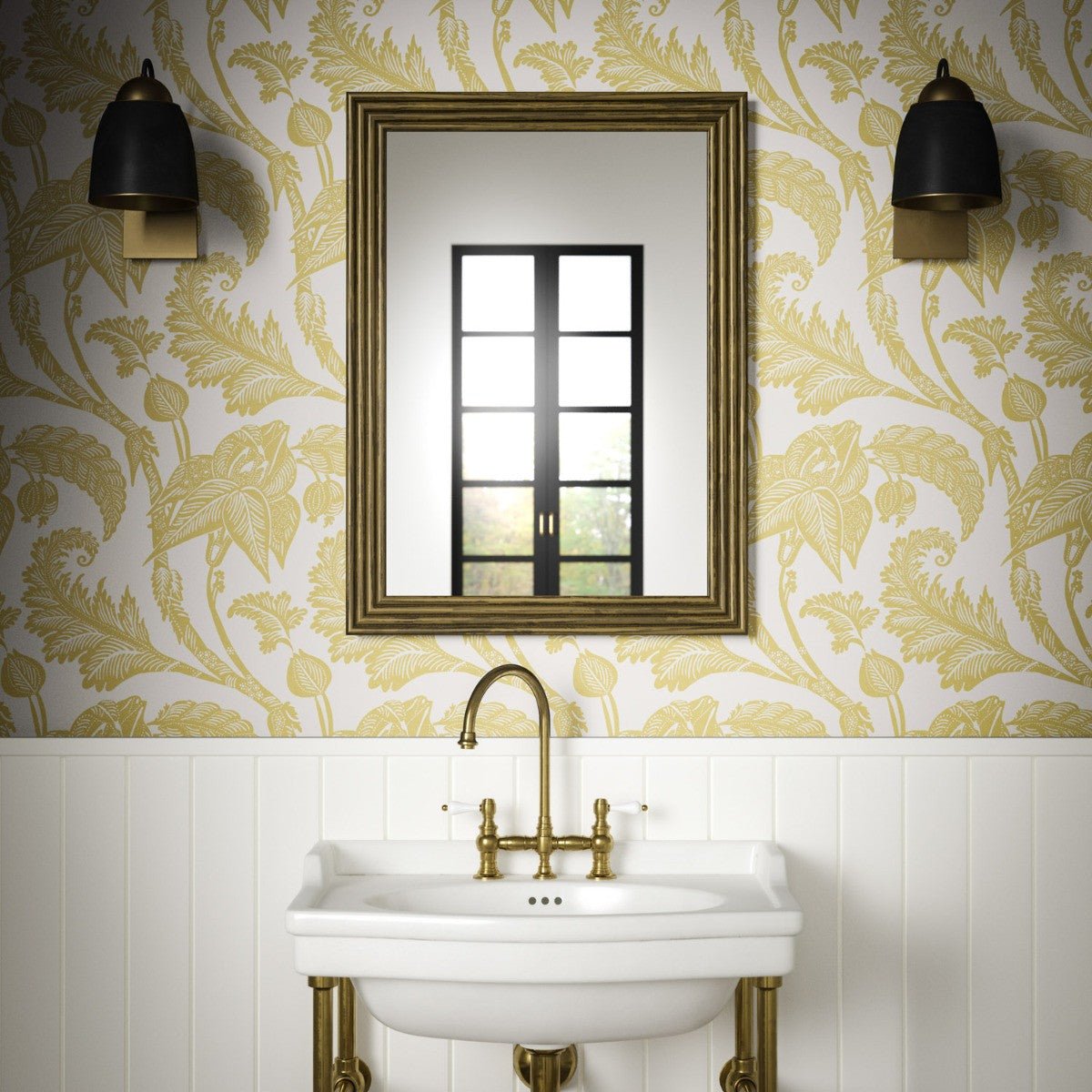 Kew Wallpaper - Ochre - Warner House - Premier Wallcovering