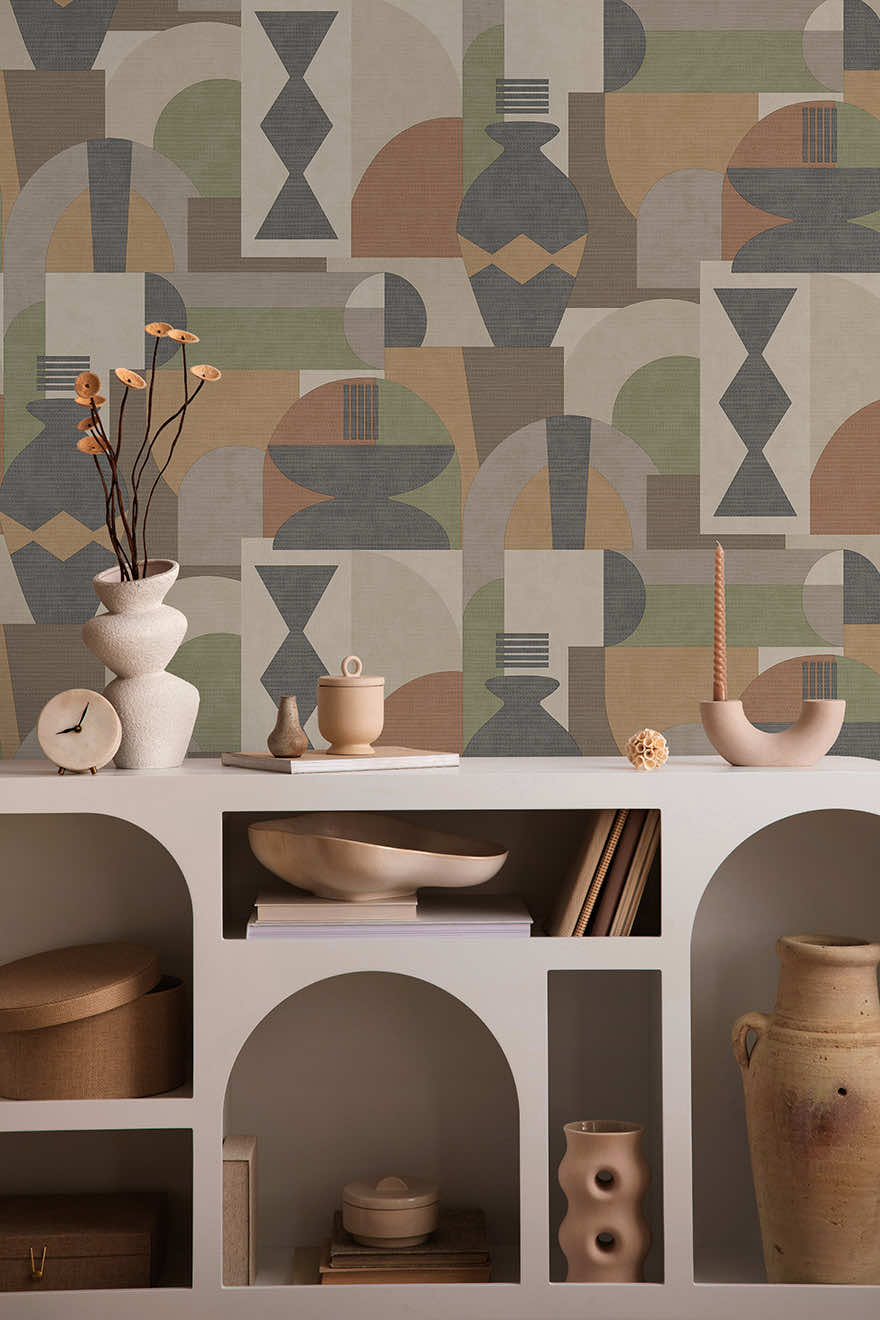 Khalili Wallpaper - Khaki/Orange - Holden Décor - 65931 - Premier Wallcovering
