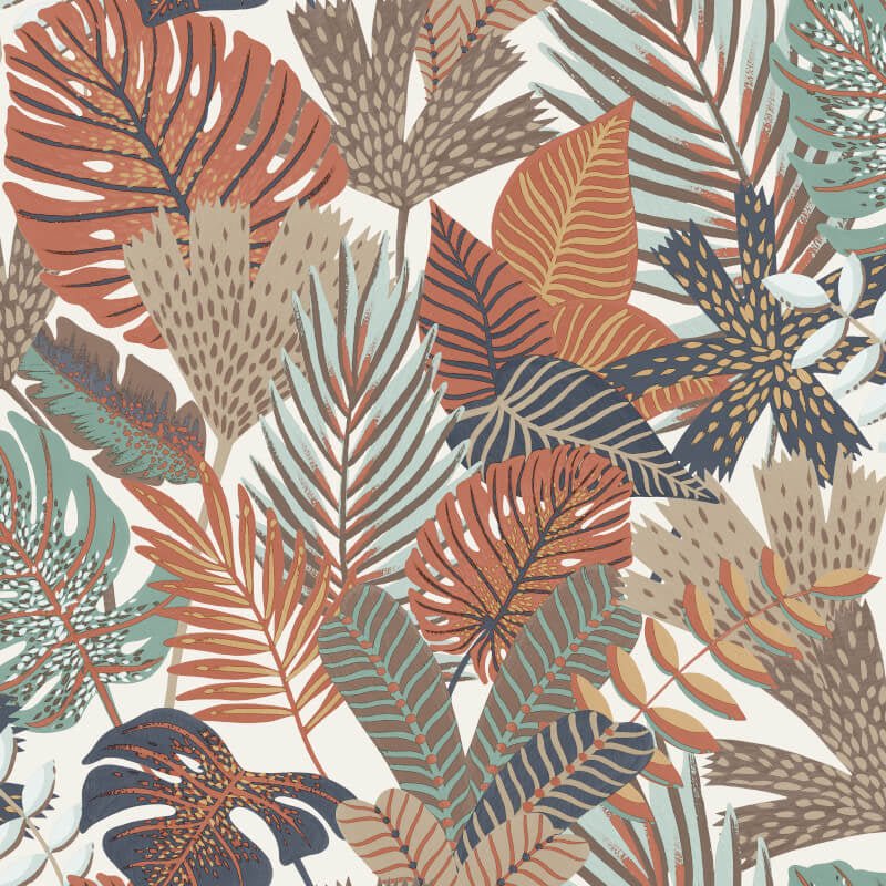 Khasi Jungle Wallpaper - White Multi - Muriva - M36908 - Premier Wallcovering