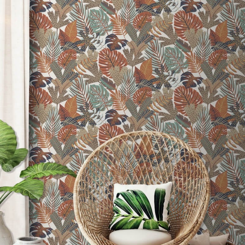 Khasi Jungle Wallpaper - White Multi - Muriva - M36908 - Premier Wallcovering