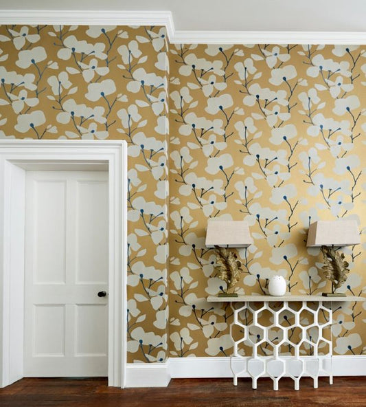 Kienze Shimmer Wallpaper - Antique Gold/Ink - HMWF111972 - Harlequin - Premier Wallcovering