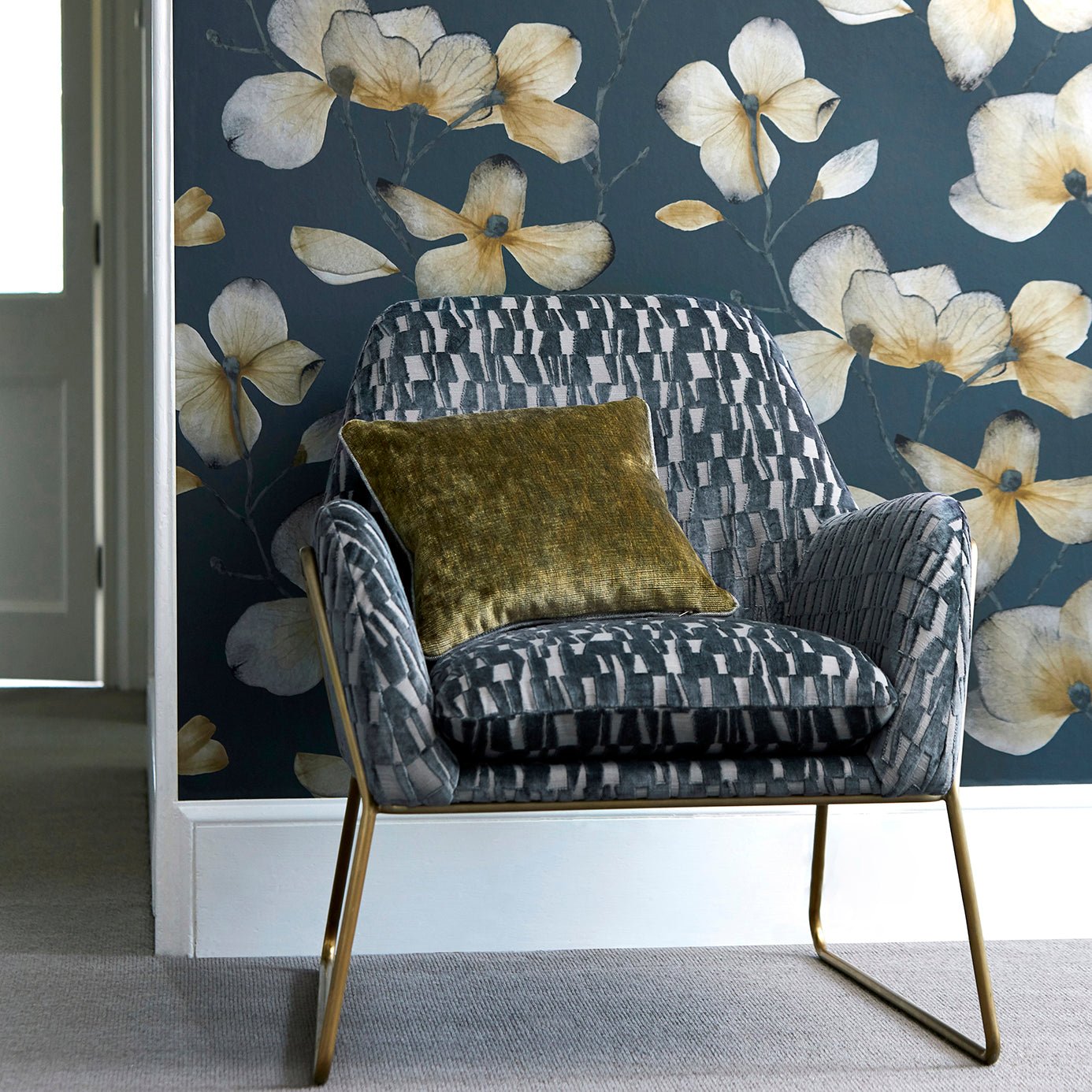 Kienze Wallpaper - Ochre/Steel - HMWF111958 - Harlequin - Premier Wallcovering