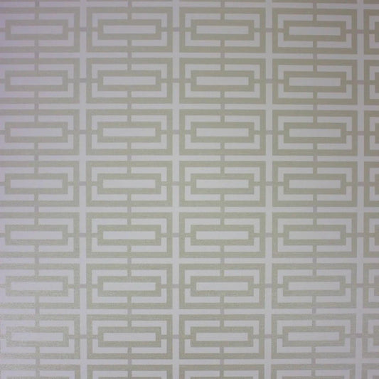 Kikko Trellis Vinyl Wallpaper - Linen/Pale Gilver - Osborne & Little - W6330-03 - Premier Wallcovering