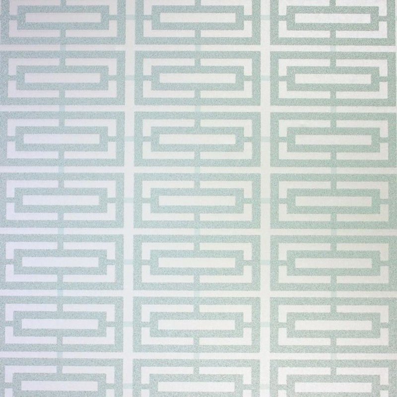 Kikko Trellis Wallpaper - Aqua / Cream - Osborne & Little - W6176-01 - Premier Wallcovering