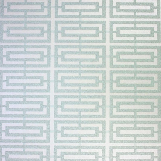 Kikko Trellis Wallpaper - Aqua / Cream - Osborne & Little - W6176-01 - Premier Wallcovering