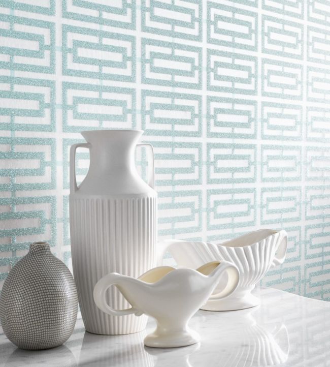 Kikko Trellis Wallpaper - Silver - Osborne & Little - W6176-03 - Premier Wallcovering