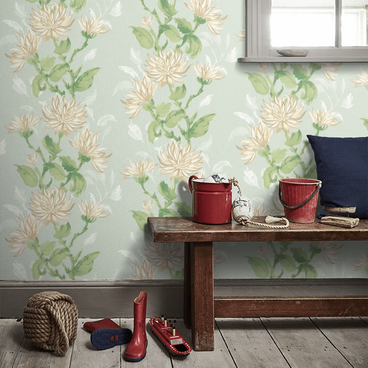 Kiku Wallpaper - Seafoam - Ohpopsi - HAN50128W - Premier Wallcovering