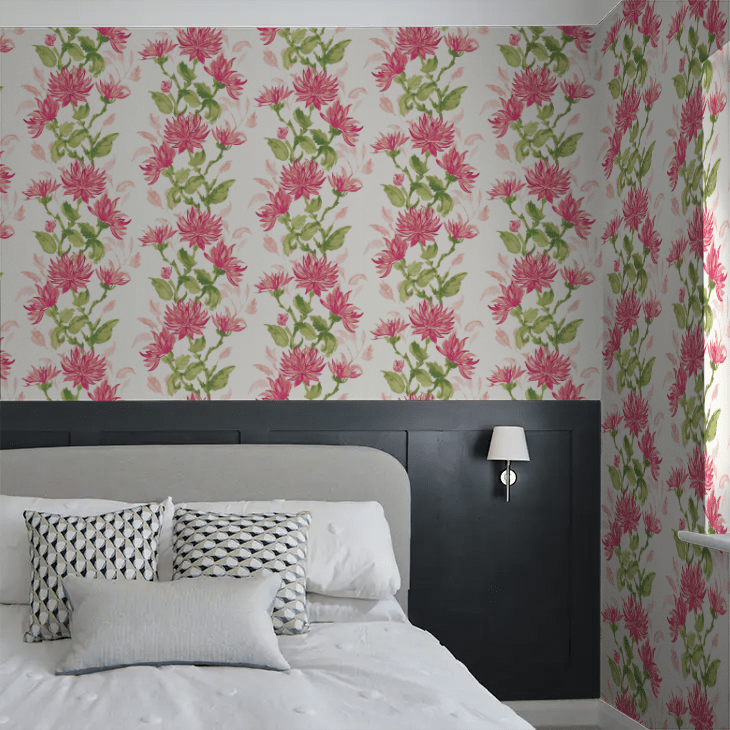 Kiku Wallpaper - Cerise - Ohpopsi - HAN50130W - Premier Wallcovering