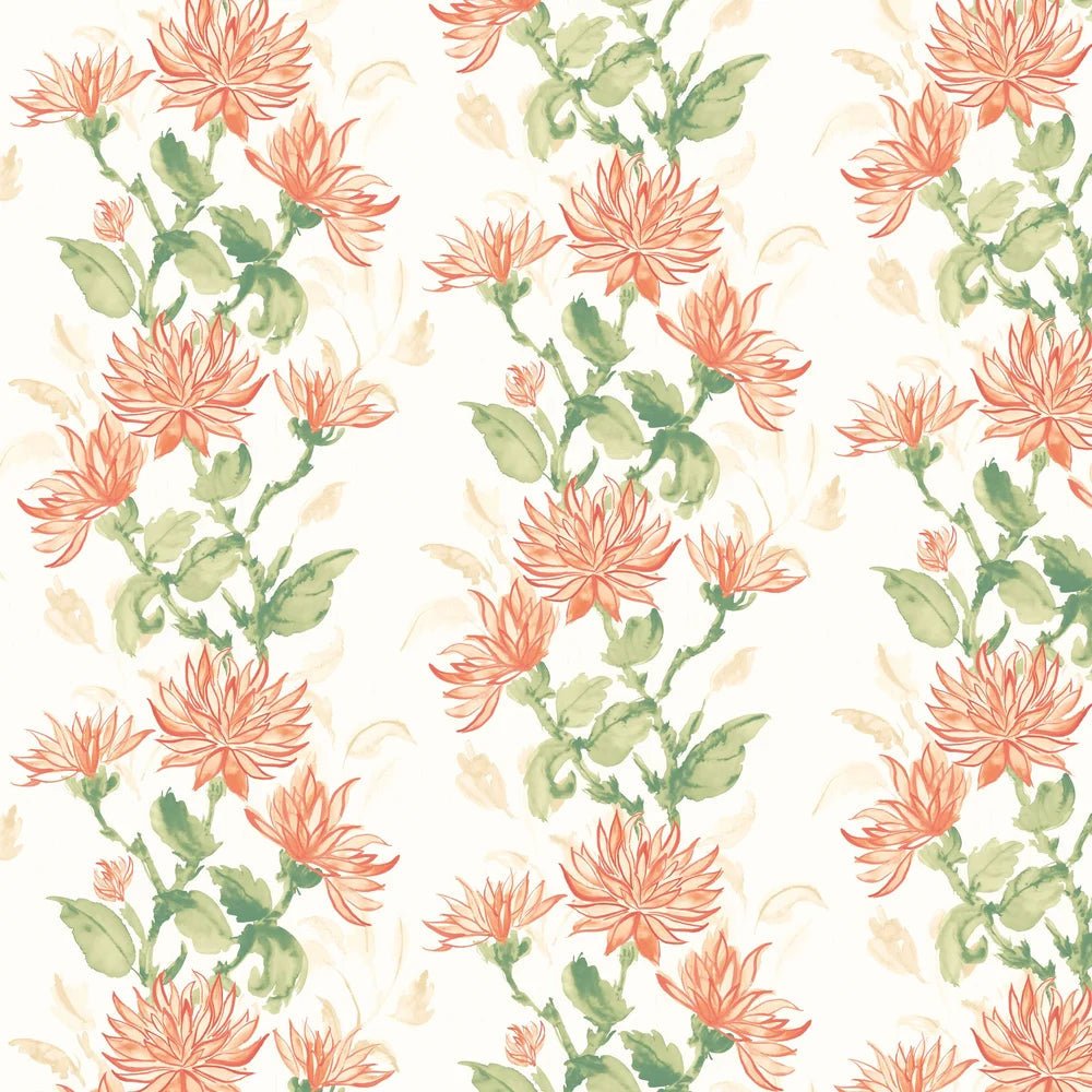 Kiku Wallpaper - Coral - Ohpopsi - HAN50129W - Premier Wallcovering
