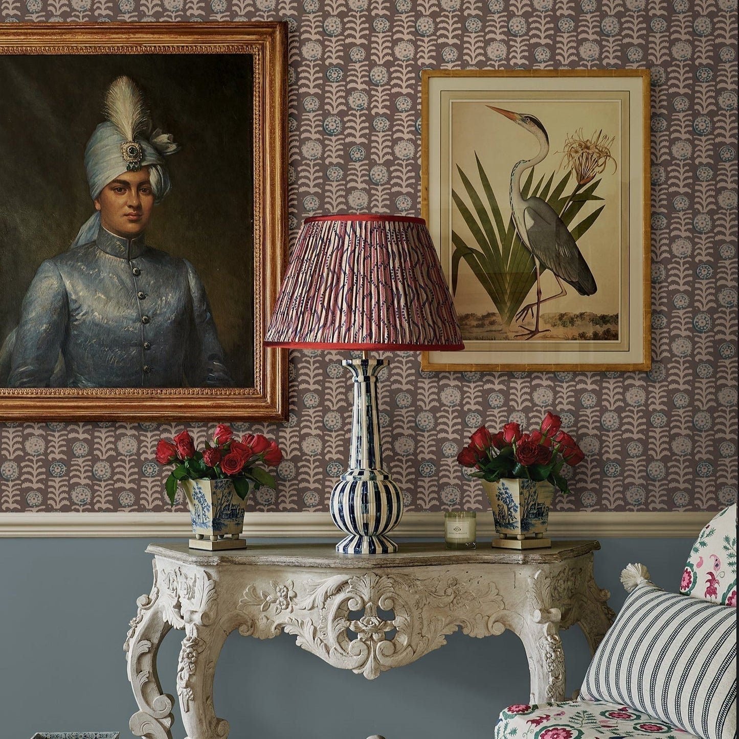 Killi Antique Wallpaper - Chocolate - Penny Morrison - KILLI-CHOCOLATE - Premier Wallcovering