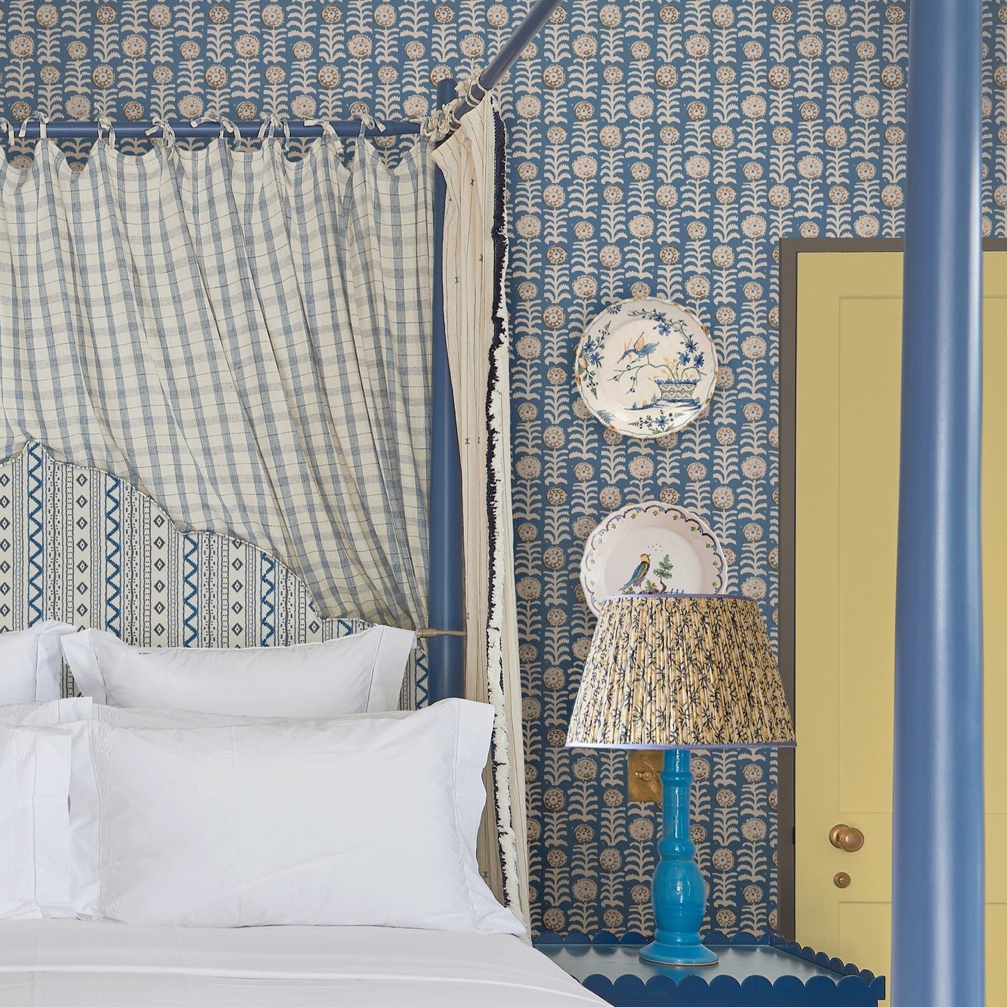 Killi Antique Wallpaper - Blue - Penny Morrison - KILLI-BLUE - Premier Wallcovering