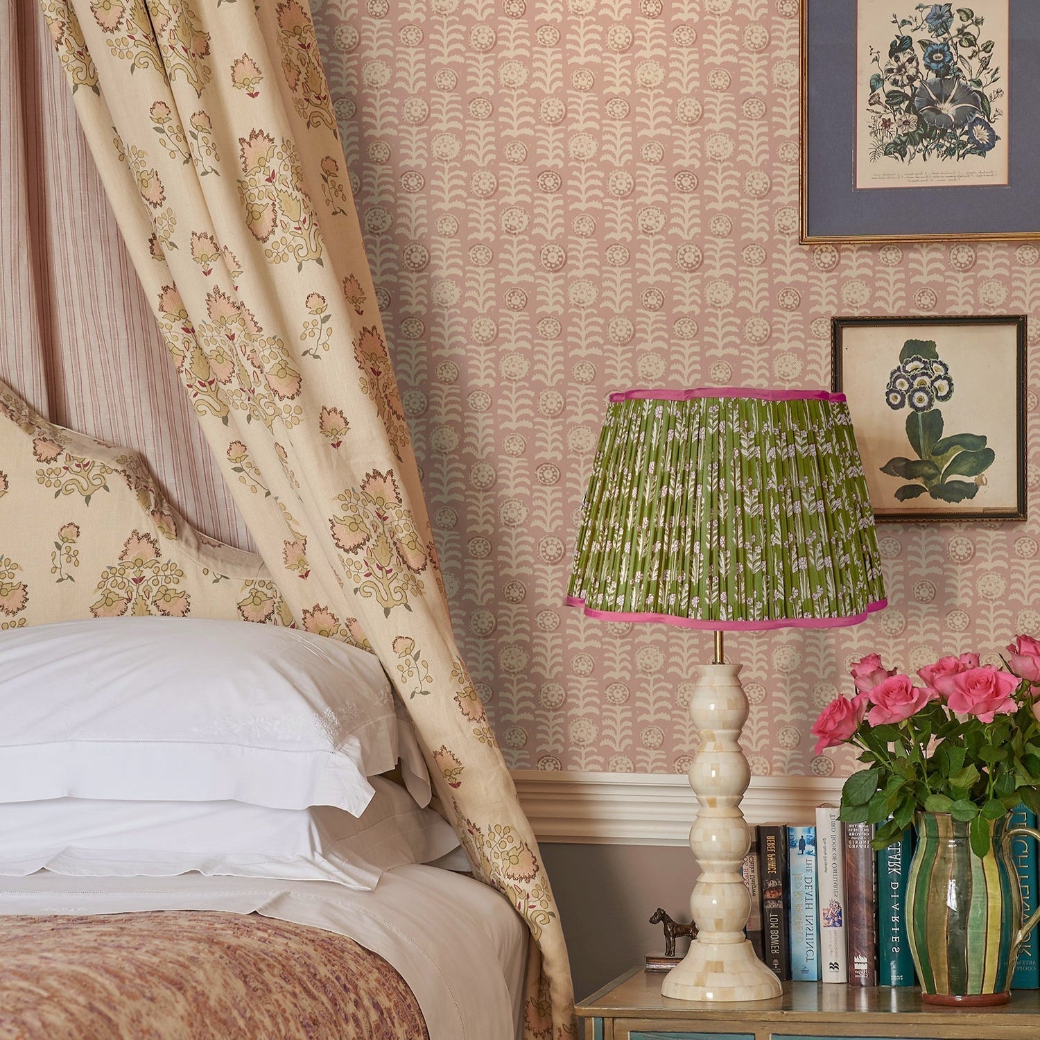 Killi Antique Wallpaper - Pink - Penny Morrison - KILLI-PINK - Premier Wallcovering