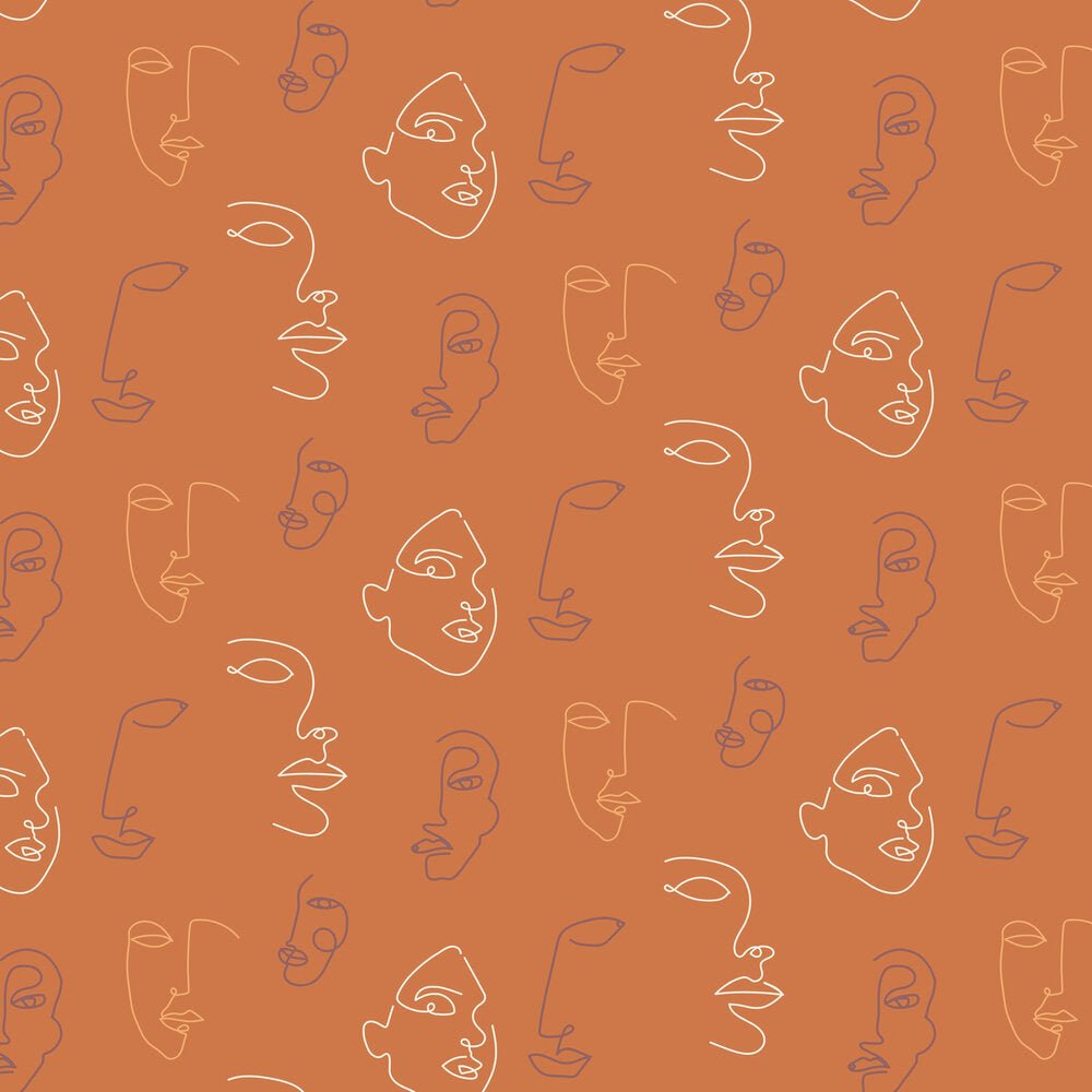 Kindred Wallpaper - Terracotta/Coral - Furn - KINDRED/WP1/TCO - Premier Wallcovering