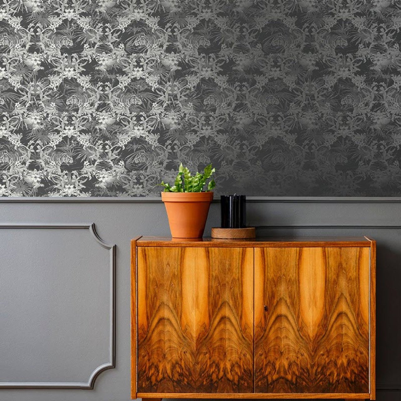 Kingdom Fantasia Wallpaper - Black and Silver - Ted Baker - 12586 - Premier Wallcovering