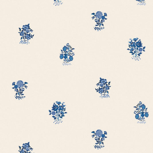 Kingdom Posey Wallpaper - Blue - 125529 - Cath Kidston - Premier Wallcovering