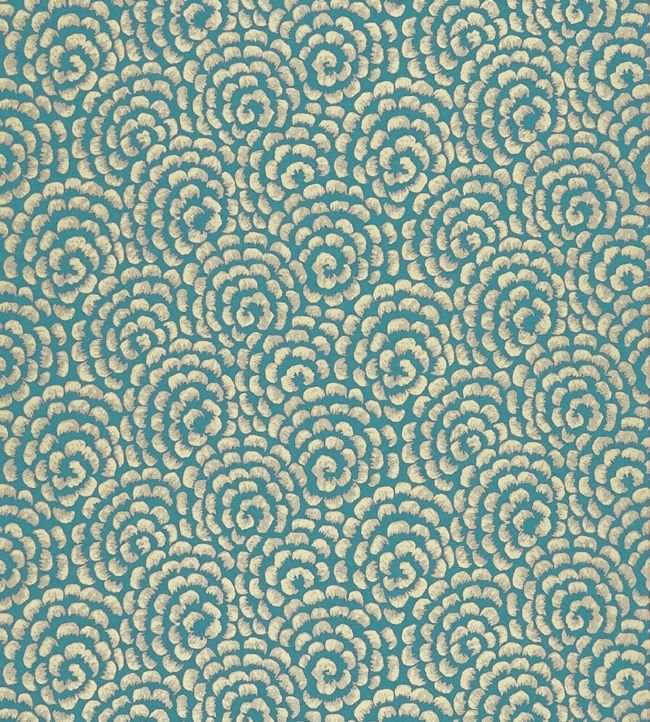 Kingsley Wallpaper - Peacock/ Gold - Nina Campbell - NCW4395 - 01 - Premier Wallcovering