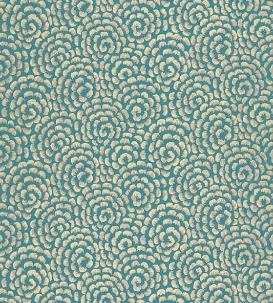 Kingsley Wallpaper - Peacock/ Gold - Nina Campbell - NCW4395 - 01 - Premier Wallcovering