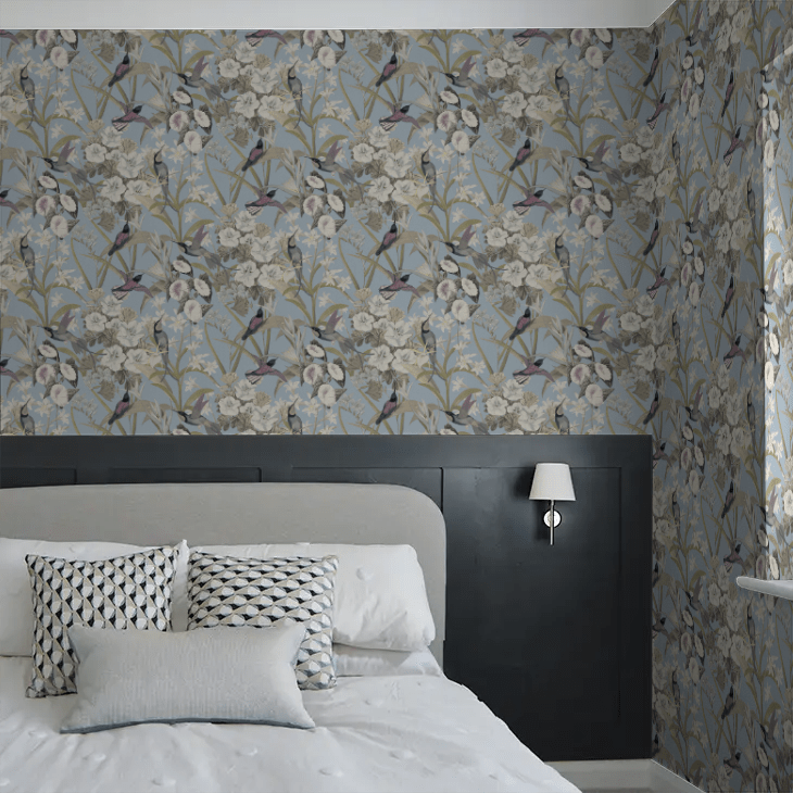Kingsmere Wallpaper - Blue Chalk - Timothy Wilman - TW2532 - Premier Wallcovering