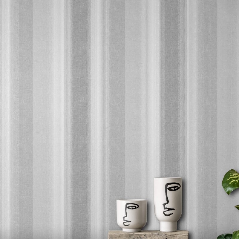 Kirby Ombre Stripe Wallpaper - Charcoal/Grey - Crown - M1643 - Premier Wallcovering