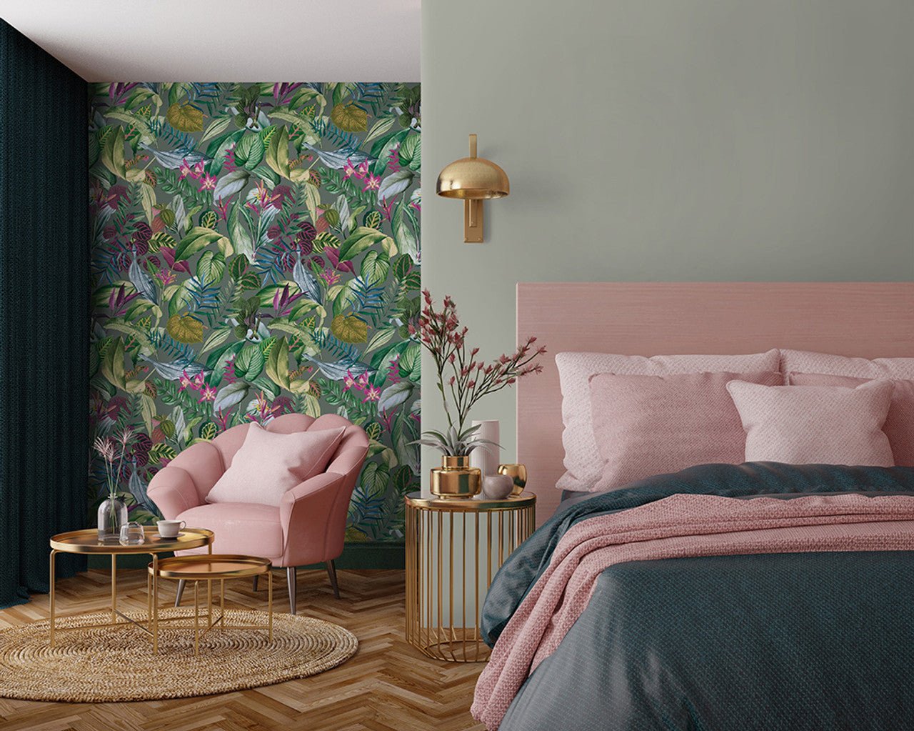 Kiribati Tropical Wallpaper - Watermelon - Hohenberger - 26739 - Premier Wallcovering