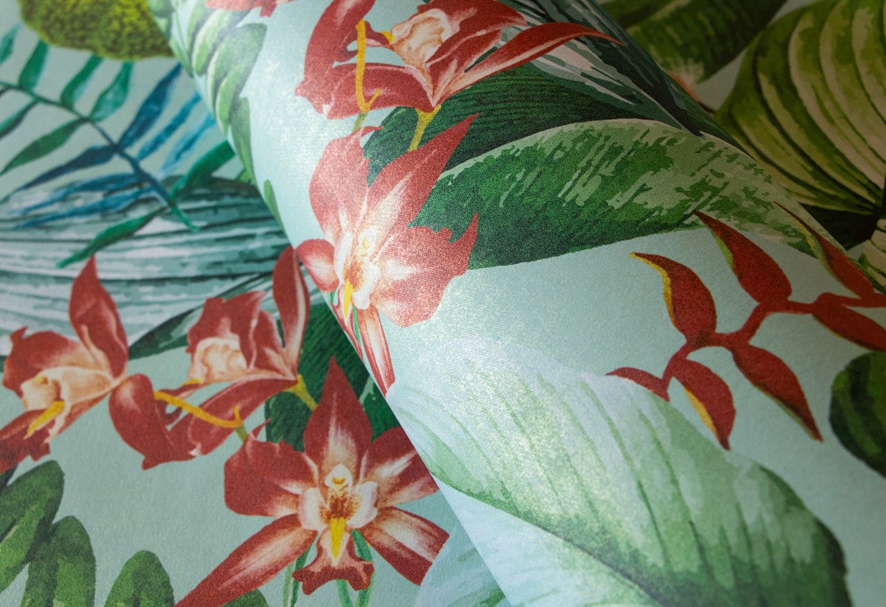 Kiribati Tropical Wallpaper - Blue Banana - Hohenberger - 26741 - Premier Wallcovering