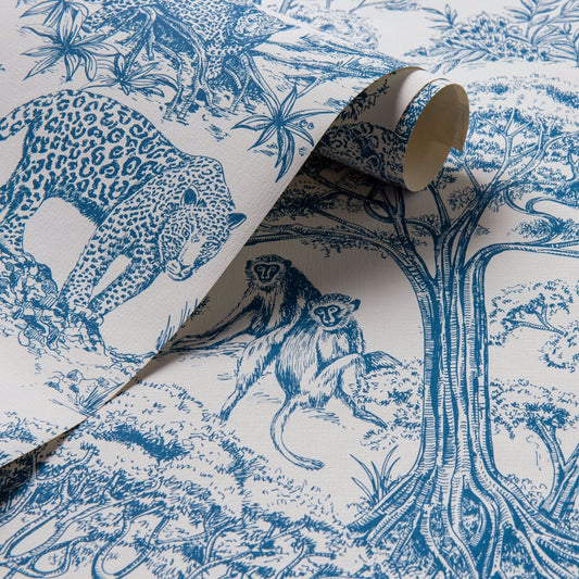 Kisumu Wallpaper - Caribbean - Clarke & Clarke - W0185/01 - Premier Wallcovering