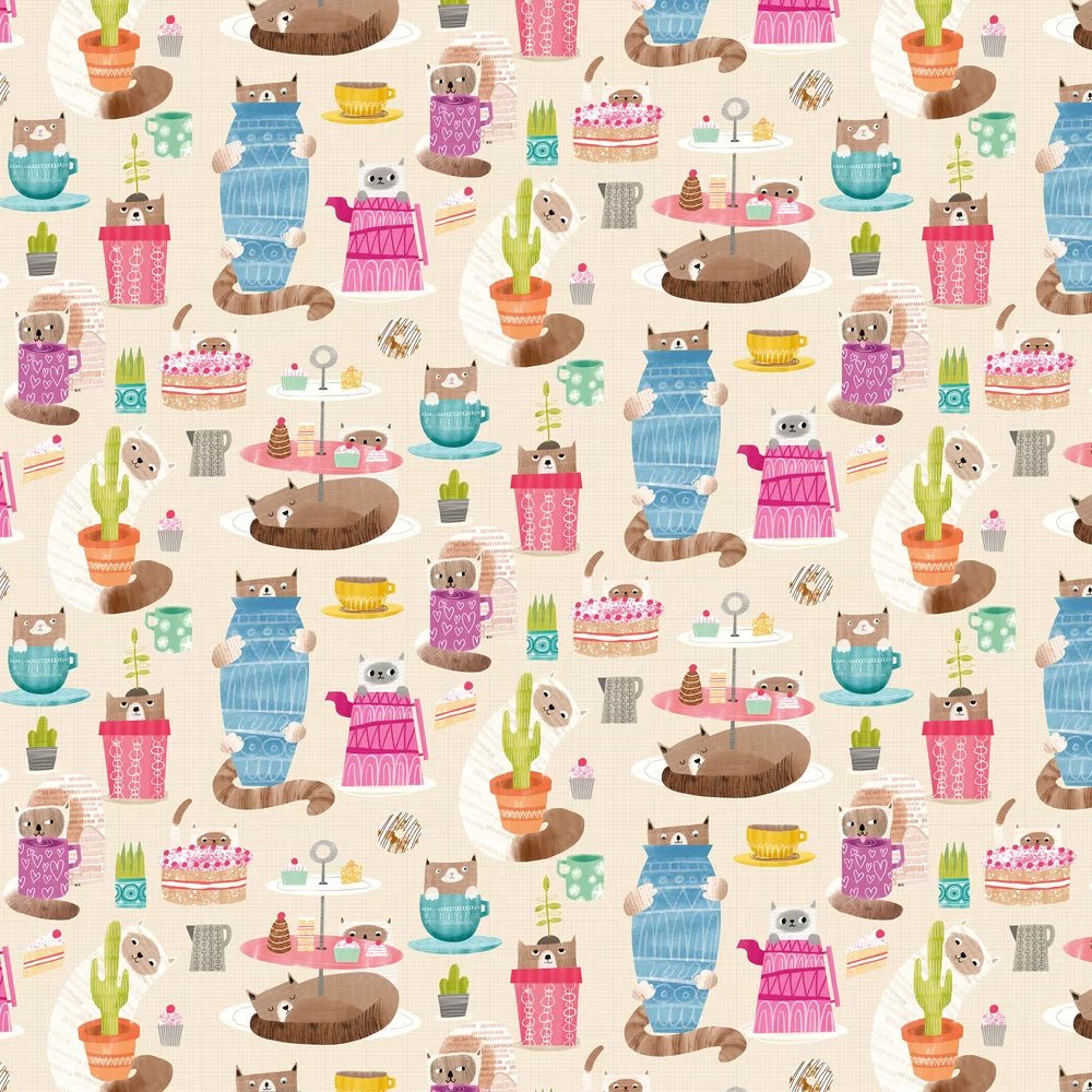 Kitten Kaboodle Wallpaper - Marshmallow - Ohpopsi - WGU50111W - Premier Wallcovering