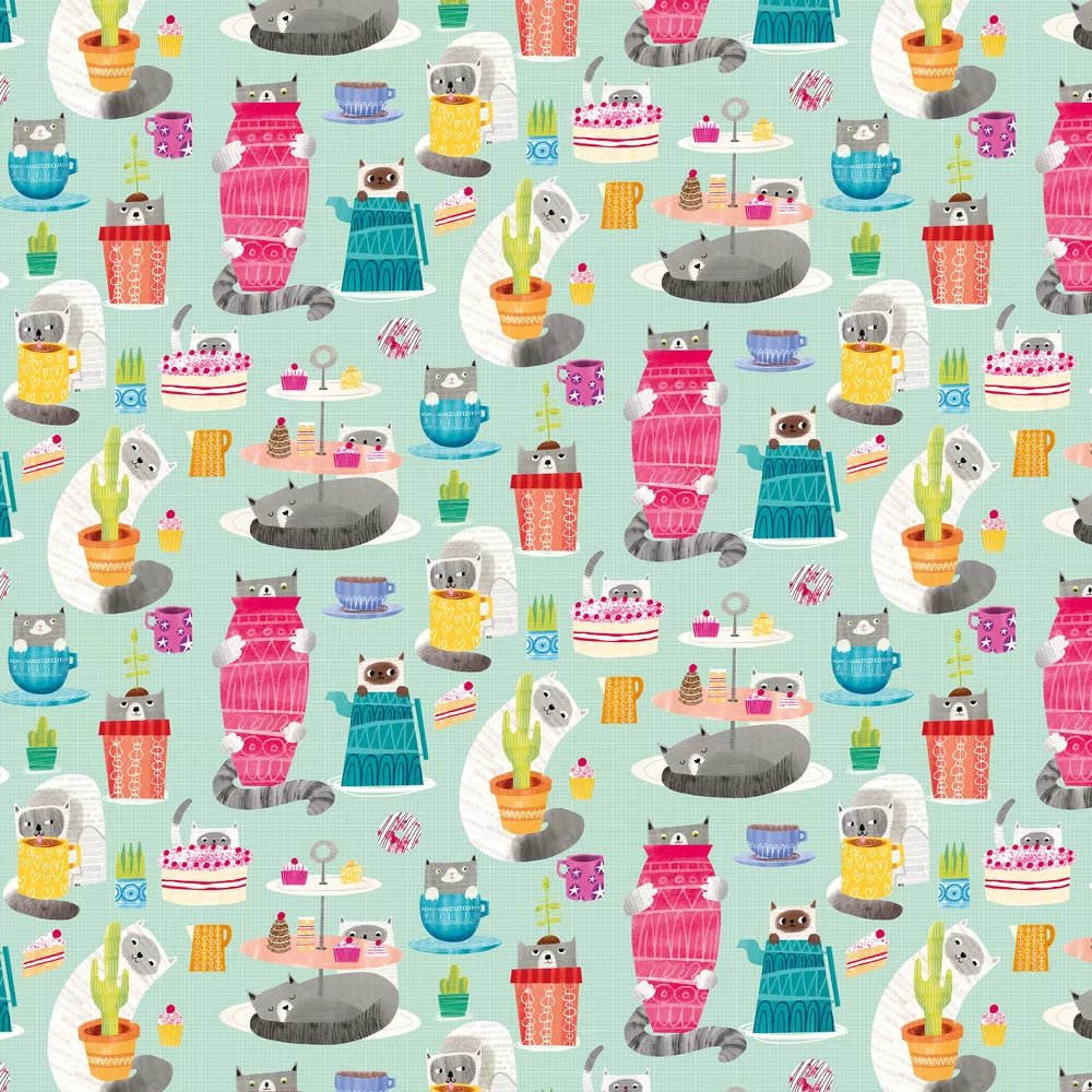 Kitten Kaboodle Wallpaper - Spearmint - Ohpopsi - WGU50108W - Premier Wallcovering