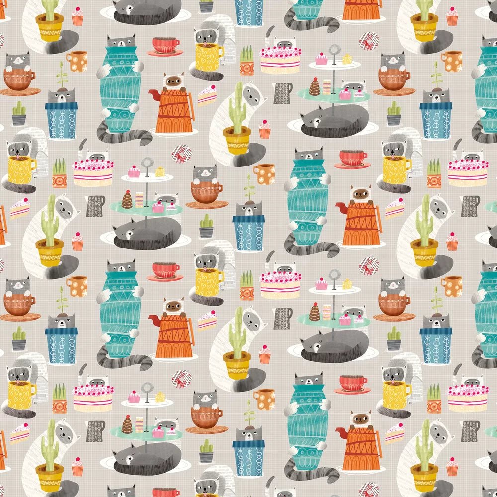 Kitten Kaboodle Wallpaper - Peanut Butter - Ohpopsi - WGU50112W - Premier Wallcovering