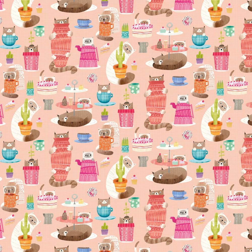 Kitten Kaboodle Wallpaper - Watermelon - Ohpopsi - WGU50110W - Premier Wallcovering