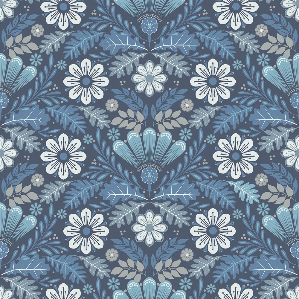 Klockrike Wallpaper - Blue - Midbec - 24123 - Premier Wallcovering